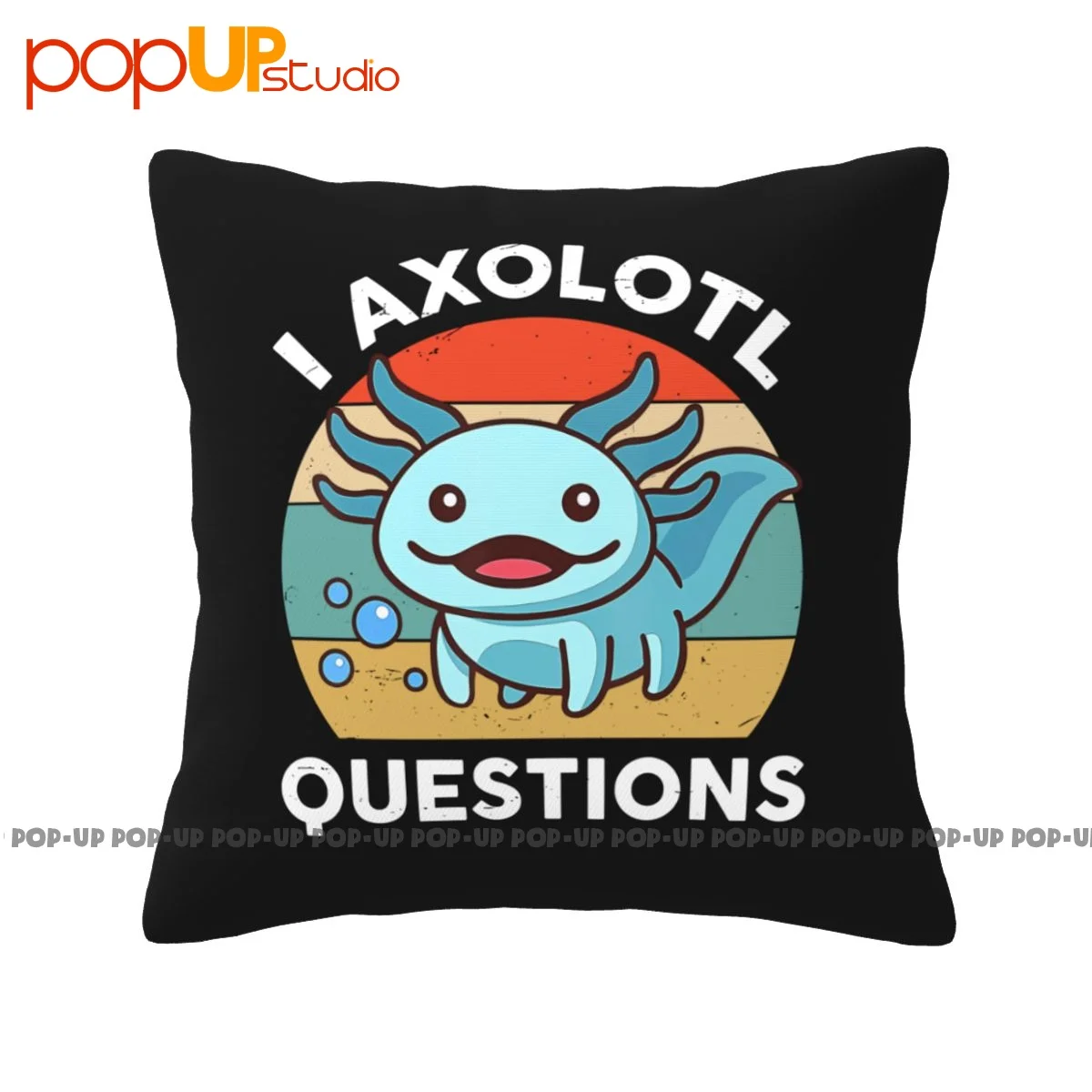 Winter I Axolotl Questions Kids Blue Salamander Plush Axolotl Pillowcase Throw Pillow Cover Washable