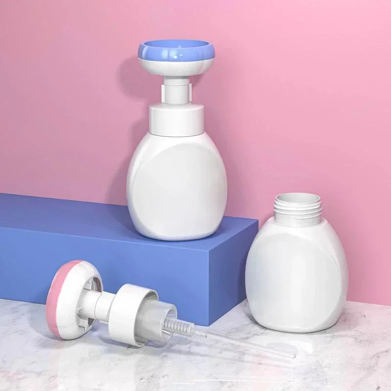 Small Flower Shape Foam Pump PE Plastic Bottle 300ML Hand Soap Dispenser Bottle Children Plastic Pressing Type Head Bottling