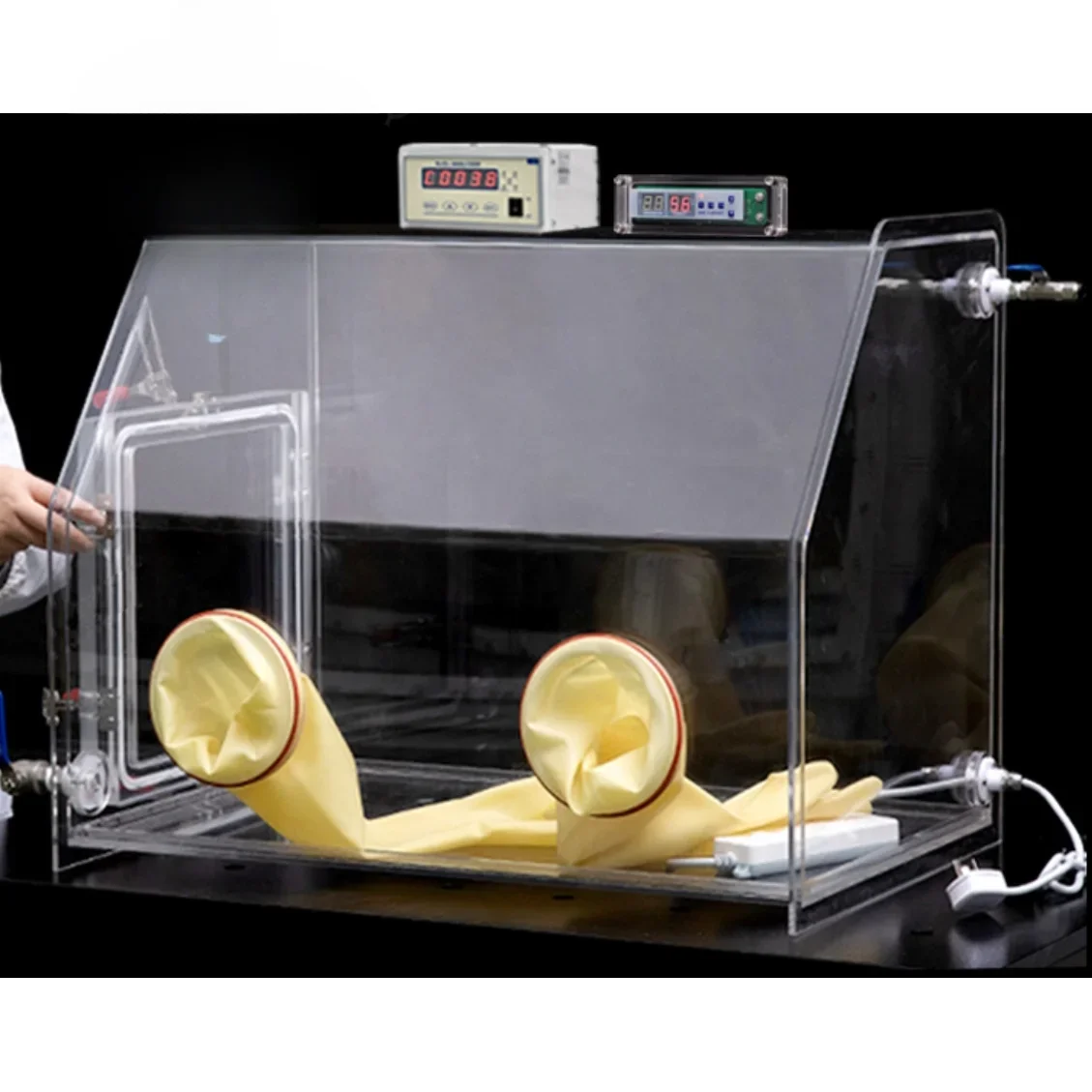 2026 Physics Biology Chemistry Lab Laboratory Chemical Operation Transparent Acrylic Plastic Vacuum Transfer Chamber Glove Box