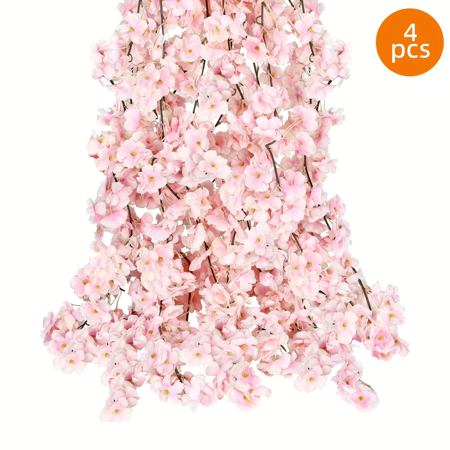 ดอกไม้, 70.87 นิ้วแขวนดอกไม้ประดิษฐ์,4 ชิ้นประดิษฐ์ Cherry Blossom ดอกไม้, Vines ประดิษฐ์ดอกไม้กลางแจ้ง Ha