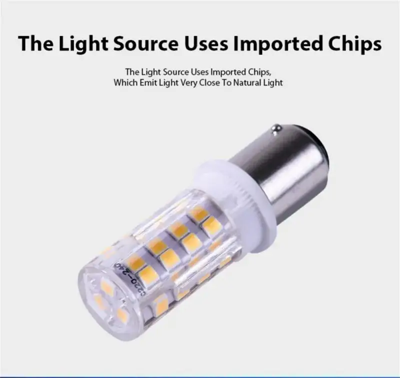 220V BA15D LED Corn Bulbs 3.5W 2835 51SMD Lights For Sewing Machine High Brightness Led Light Crystal Lamp Double Contact  