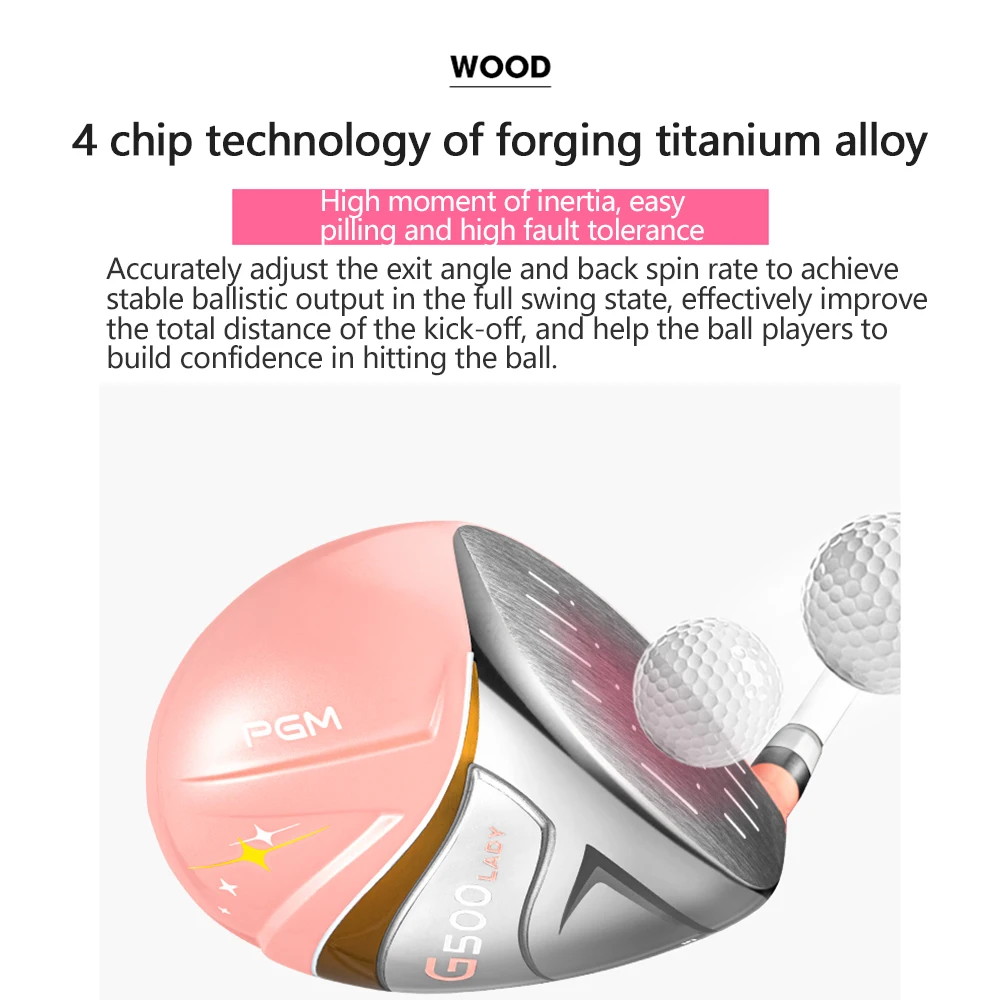 PGM Golf Club Hochfester, dünnwandiger, geschmiedeter Titan-Golf-Driver mit niedrigem Schwerpunkt und Anti-Spin-Eigenschaften, Damen-Golfholz für Frauen – Detail 5