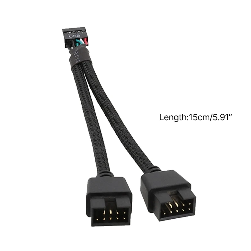 メインボード 9ピン USB2.0 ヘッダー 1 2 延長アダプター ケーブル USB2.0 9 ピン メス 2 オス スプリッター