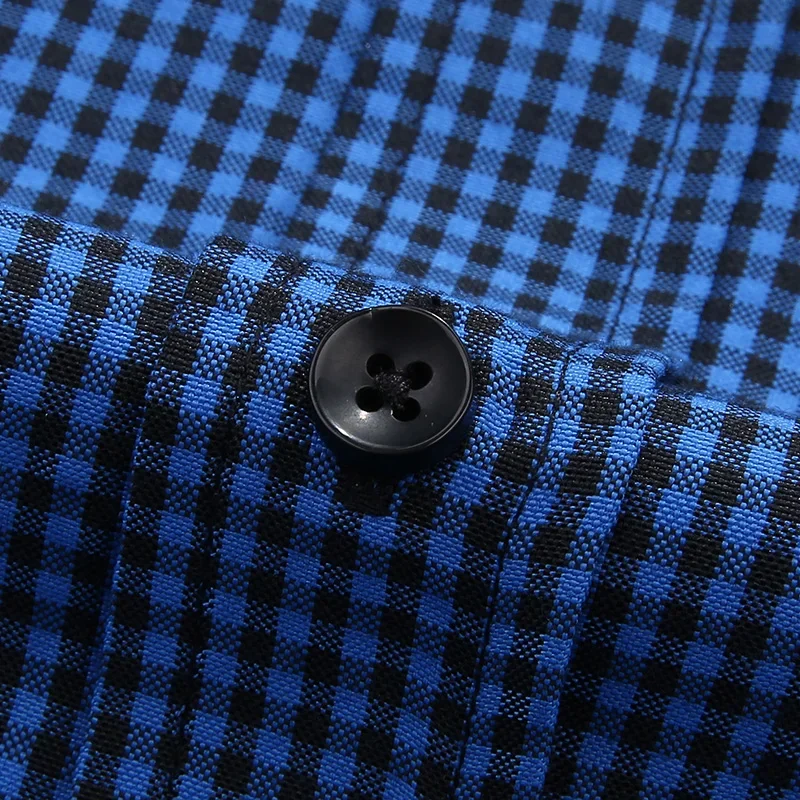 Plus Large Short Sleeve Men Pure Cotton Summer Comforable Plaid Mens Shirts Business Formal Casual Slim Fit  Loose Big Size 8XL