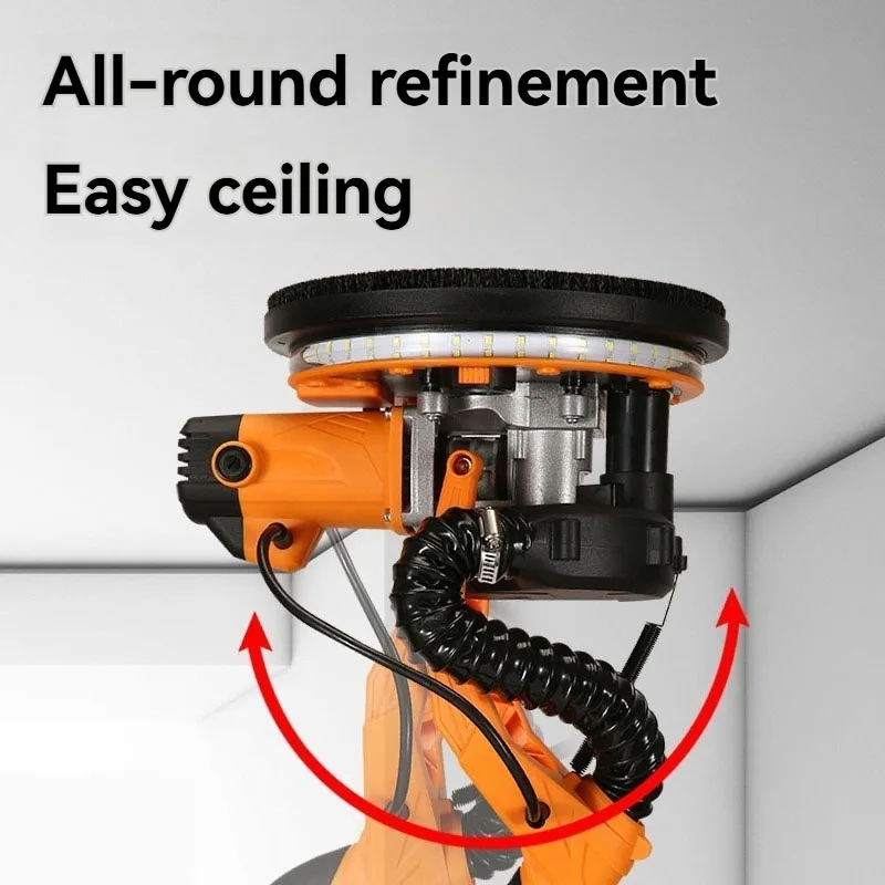 225Mm 9Inch Wall Putty Sander Self Dust Collection Dual Light Handheld Sanding Machine 110V 220V Drywall Polisher For Constructi