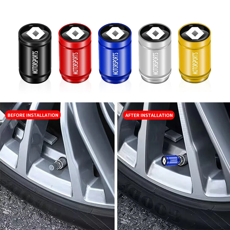 4pcs Car Valve Cap Tires Wheels dust covers Car Styling for Renault Megane 2 Duster Logan Captur Clio Laguna 3 Fluence Kadjar