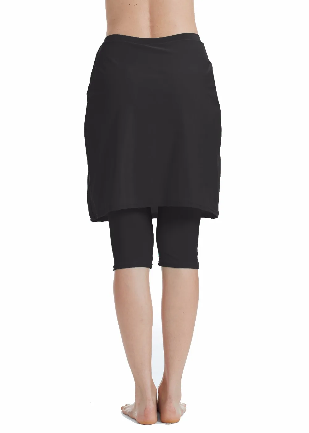 Women' Black Swimwear Skirt with Leggings