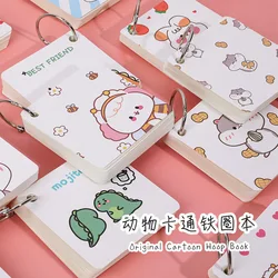 1pc 80 Sheets Kawaii  index cards Blank Page Flash Cards Blank Study Cards With Binder Ring Mini Memo Pad Students Stationary