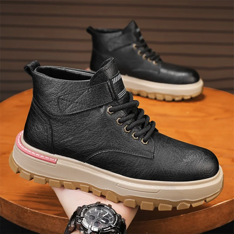 

Work Shoes Men Genuine Leather Boots for Men Men's Shoe Luxury Shoes High Quality Casual Sneakers Booties Man Dress Booty Man