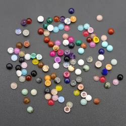 3mm New Hot Top Quality Assorted Fashion Natural Stone Round Cabochon Beads CAB 100pcs for Jewelry Making Supplies Wholesale