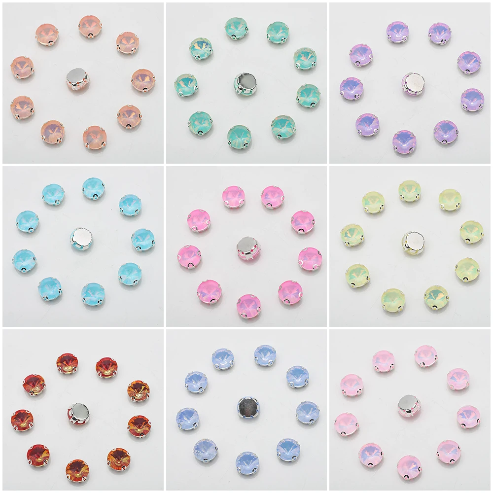 11mm 10pcs Square Sewn Diamond Glass Crystal Diamond DIY Wedding Dress Hair Accessories Clothing Handmade Material Accessories