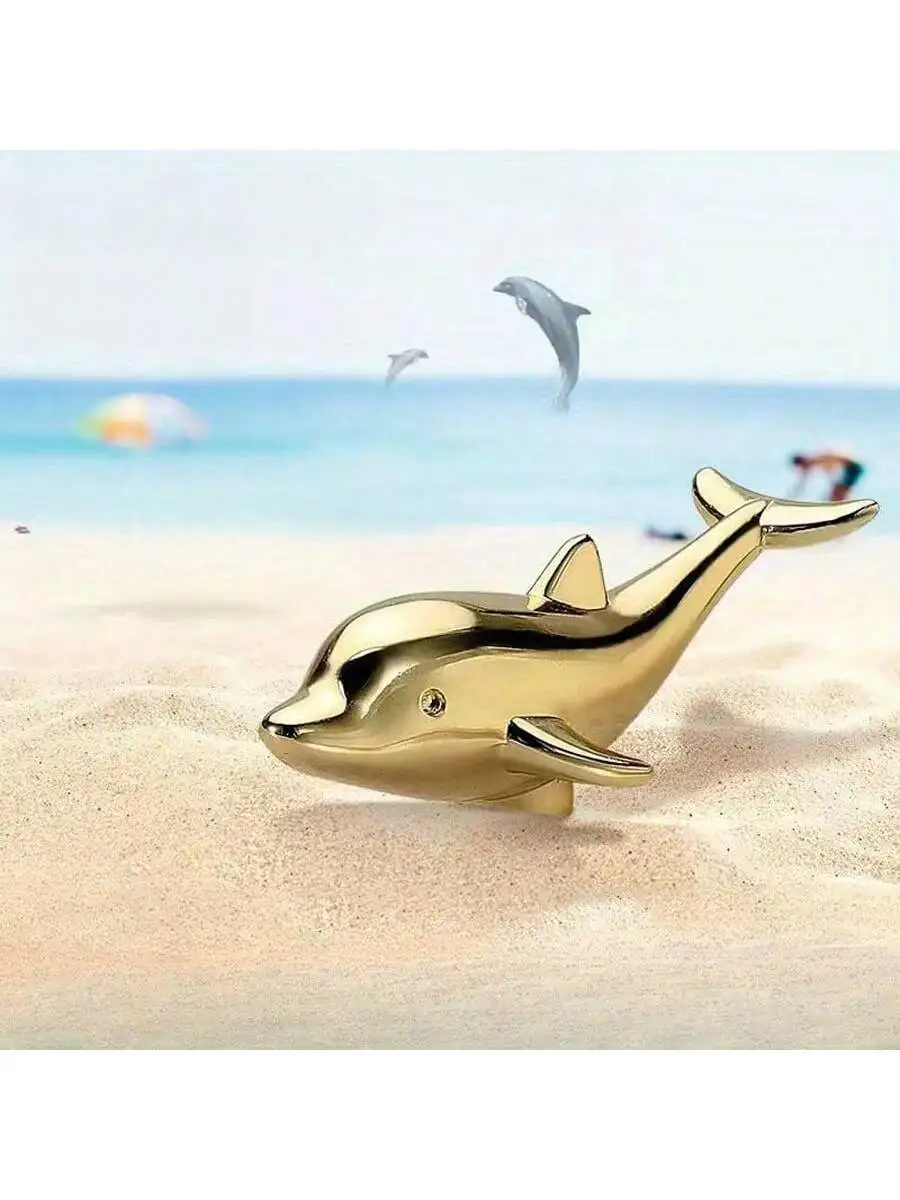 1pc Metal Dolphin-Shaped Hook, Multi-Functional Wall Door Cabinet Hanging Hook, Creative Hat Coat Bath Towel Hangers With Screw