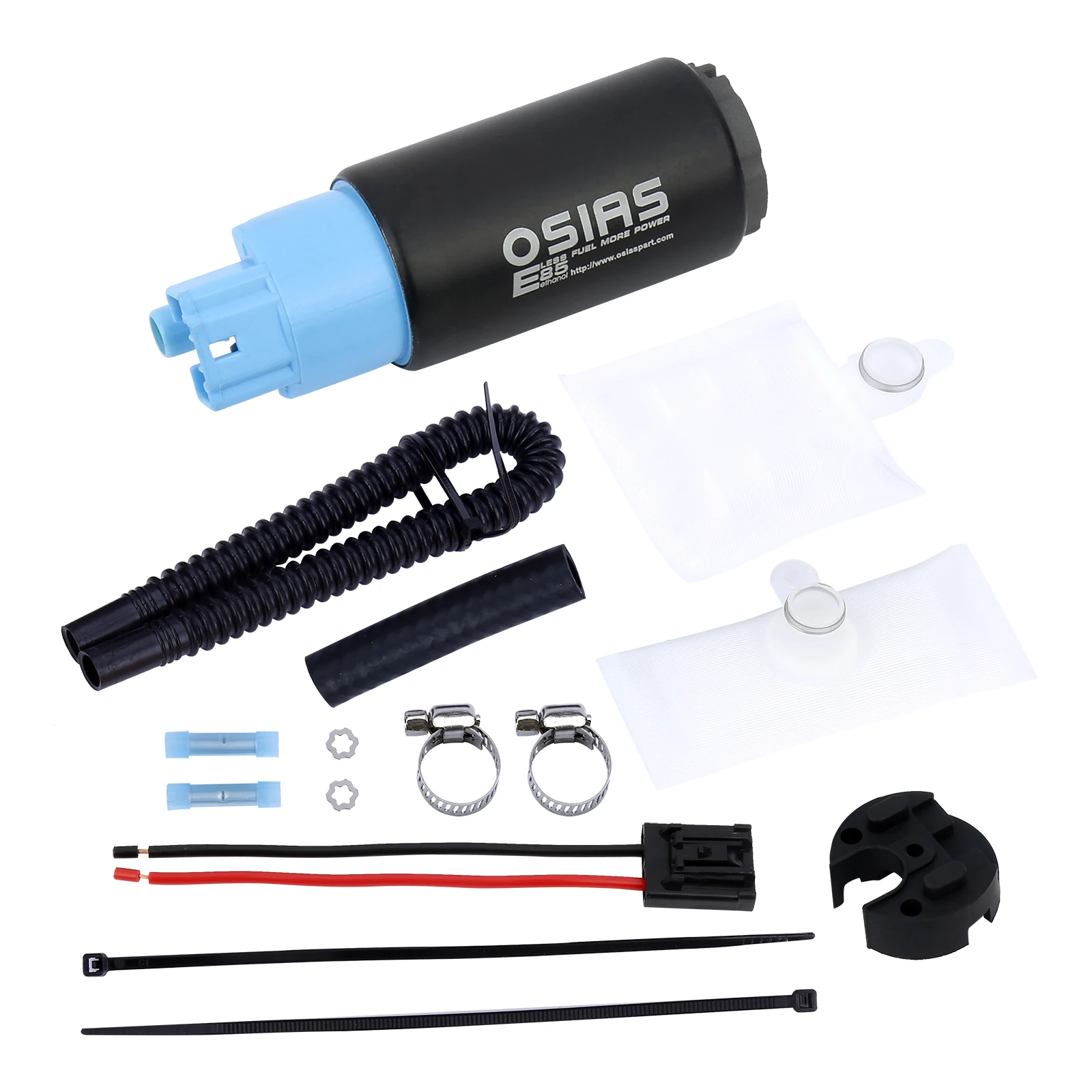 OSIAS Inlet 38MM 300LPH Safe OE replacement Fuel Pump & Install Kit 04 E2068 Carbon brush and Carbon Commutator made