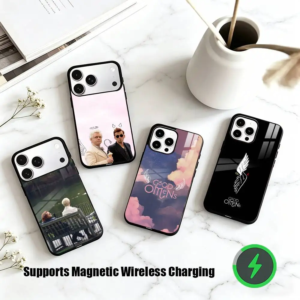 

G-Good Omens TV Show Phone Case For iPhone17,16,15,14,13,12,11 Plus,Pro Allows magnetic wireless charging