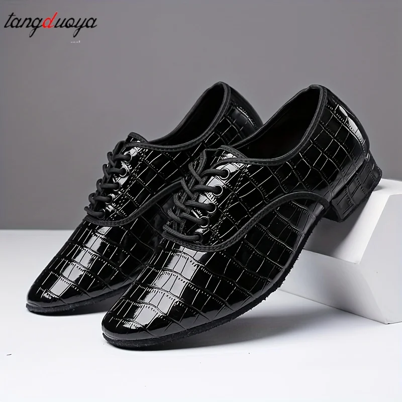 Soft Leather Waltz Shoes Men Modern Tango Social Ballroom Dance Shoes Suede Fur Sole Male Jazz Latin Shoes Large Size 46