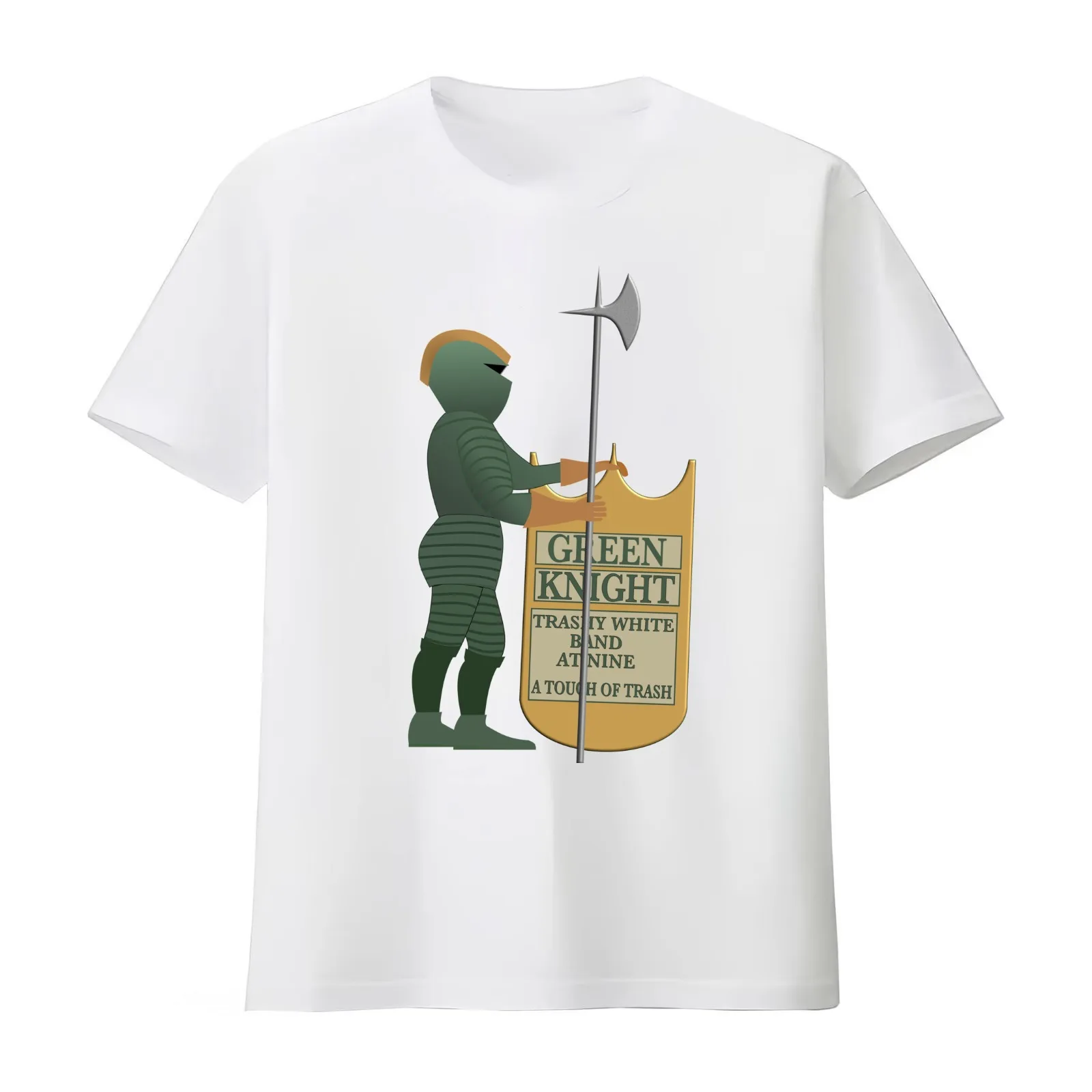 Destin Green Knight T-Shirt Summer Casual Cotton Tee Oversized Streetwear Tops Vintage Graphic Print Loose Fit Short Sleeve