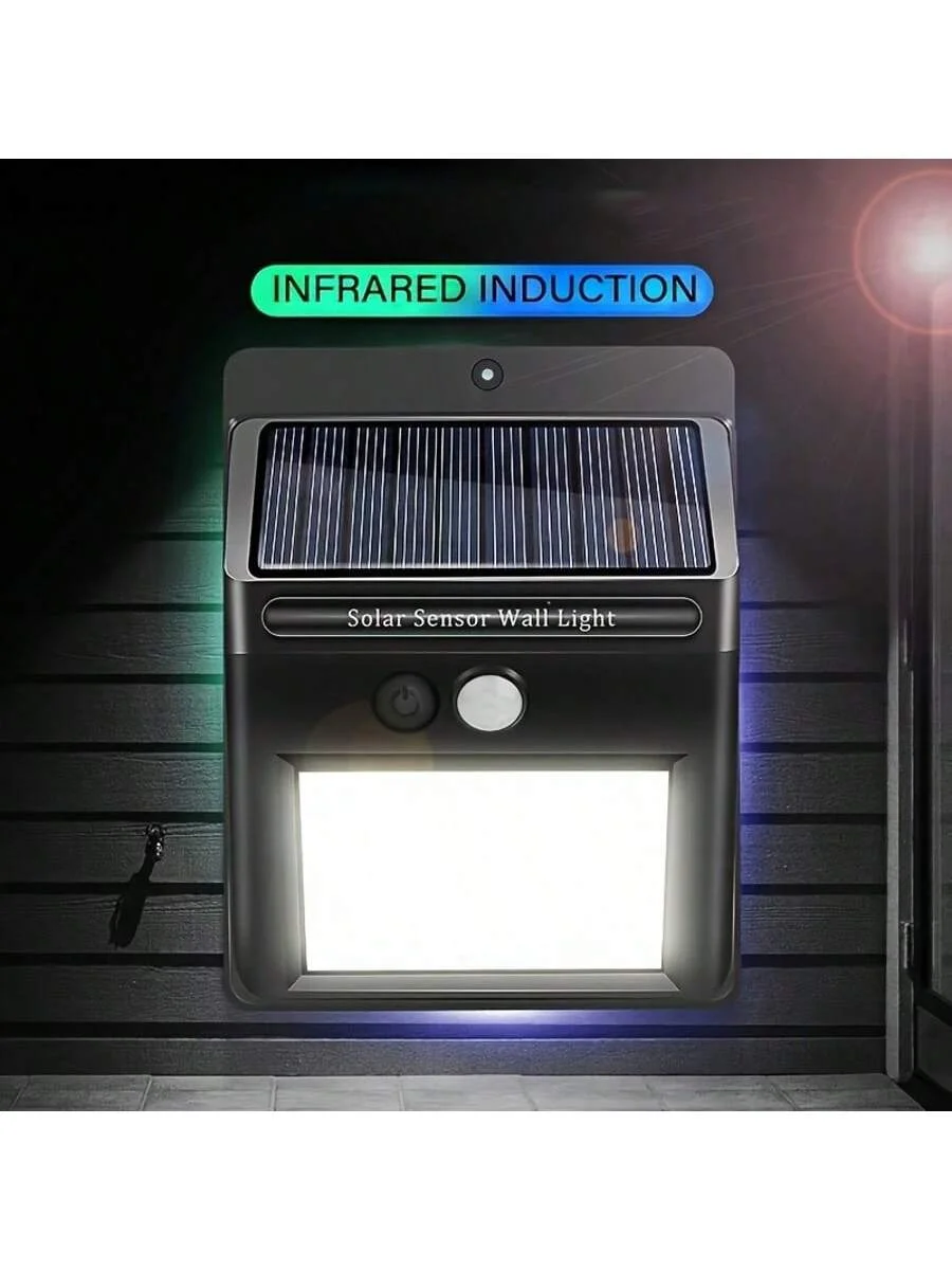 One solar motion-sensing wall light/ street light/ decorative light, equipped with a solar motion sensor with 20 LEDs. The sensi