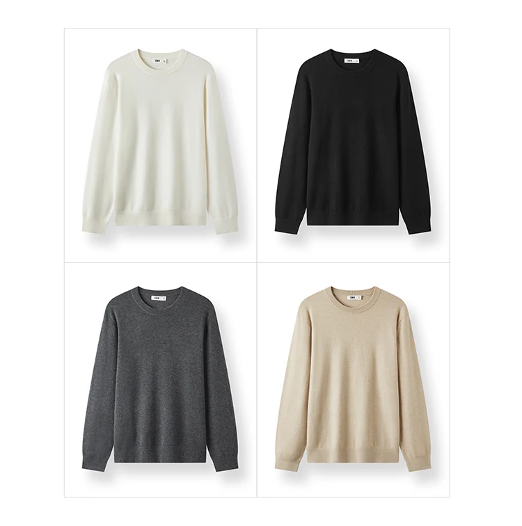 Semir Strickpullover für Herren, Winter-Kaschmirmischung, wärmeisolierend, antibakteriell, 2025, neue Basic-Rundhalsausschnitt, schwarze Basisschicht – Detail 15