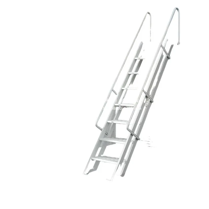 Aluminum Alloy Welded Ladder Construction Site Extra Thick Loft Ladder Platform Climbing Stairs Fire Engineering Ladder Outdoor
