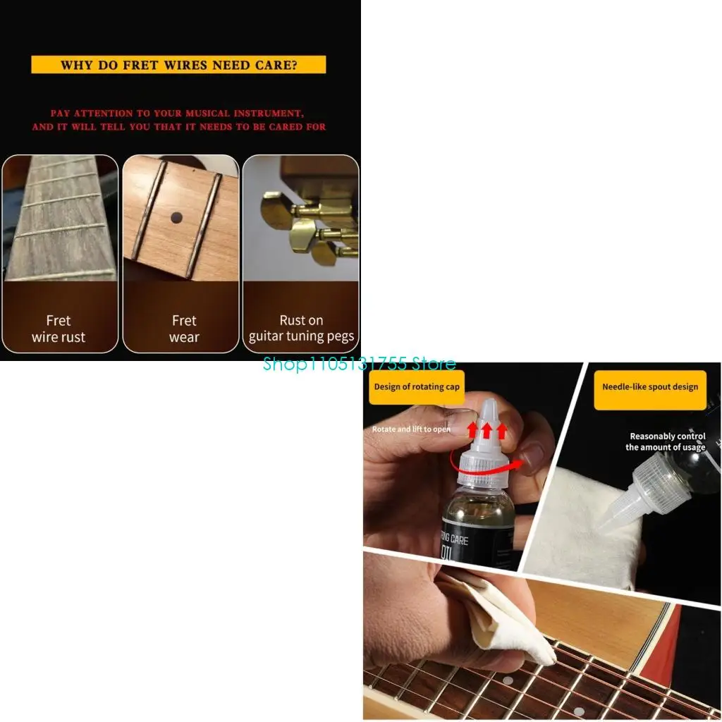K0EF Compact Travel Guitar Maintenance Includes Oil Cleaning Tools And Brush