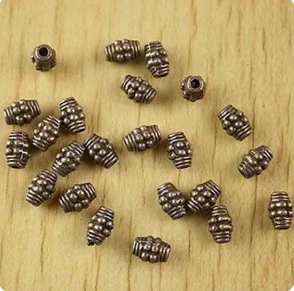 

80pcs 6.8x4.6mm hole 1.6mm Alloy accessories antiqued copper studded oval beads for jewelry DIY HWH2361