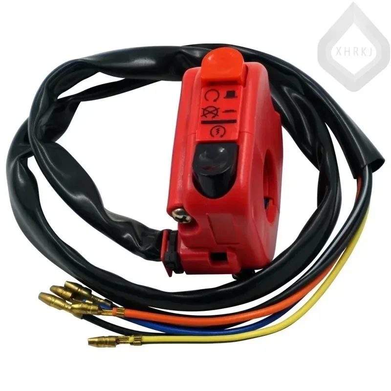 مفتاح مقود الدراجة النارية ATV العالمي الكلاسيكي مع مخرج لهب المبتدئ ومصباح LED مزدوج الفلاش