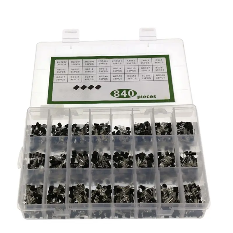 Portable 840PCS TO-92 Diode Transistor Set 24 Specifications Transistor Kit