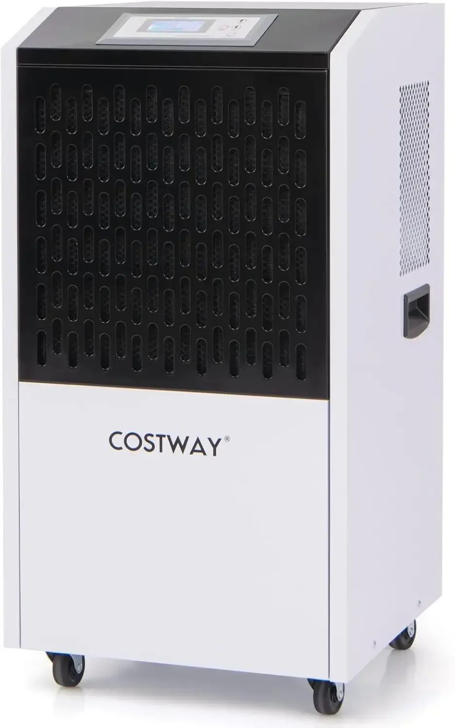 COSTWAY 250 Pints Commercial Dehumidifier with Drain Hose, Industrial Heavy Duty Dehumidifier, 24H Timer & 4 Wheels for