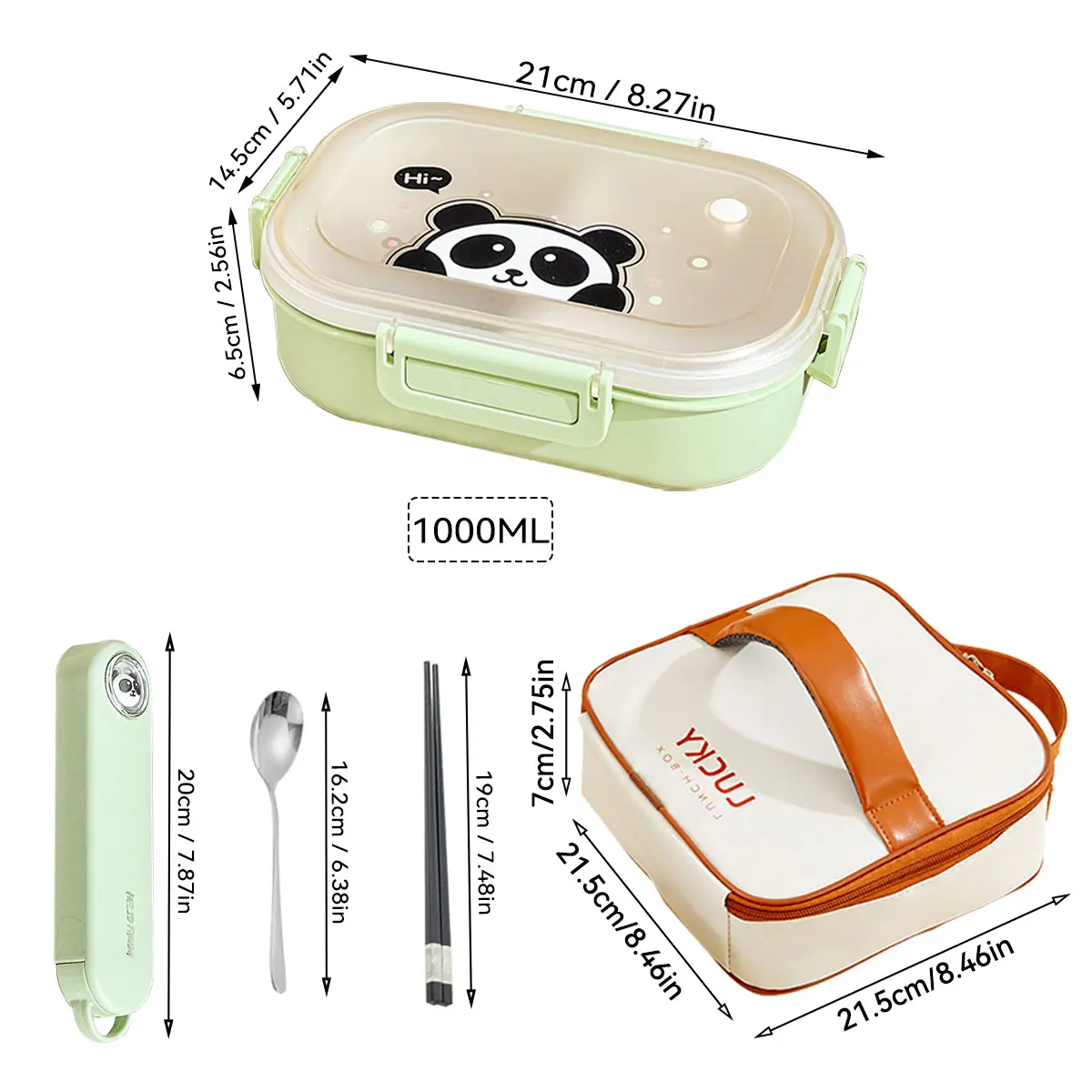 WORTHBUY Draagbare Plastic Lunchbox Met Afneembare 3 Compartimenten Leuke Verdeelde Voedselcontainer Voor Kinderen Studenten Magnetronbestendig