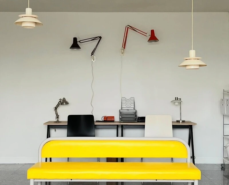 Cream wind bright yellow, three people leather sofa Internet celebrity modern creativity