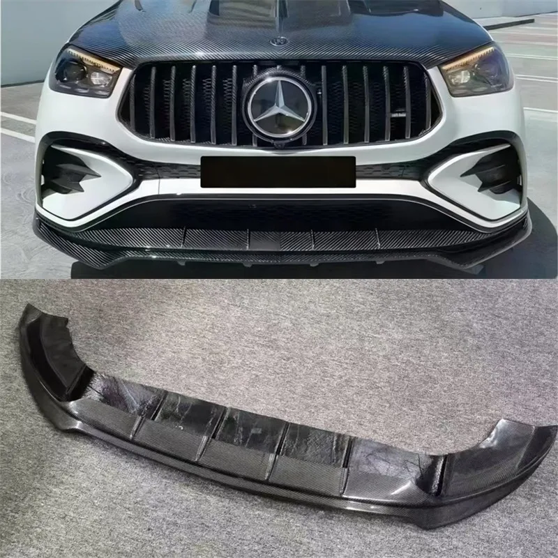 

For Mercedes Benz GLE63 53 Coupe 2020+ Real Carbon Fiber Front Lip Front Bumper Lower Lip Under Spoiler Splitter Body Kit