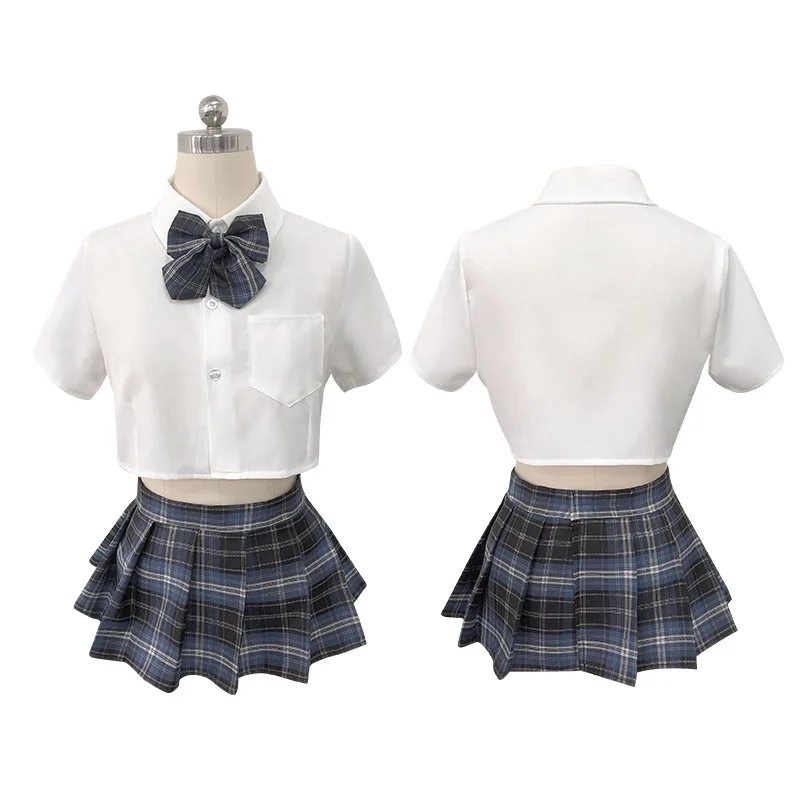 Plus Size Japanese Student Girls Uniform Sexy Lingerie JK Pleated Skirt Women Night Roleplay 18 Sex Sister School Bed Temptation