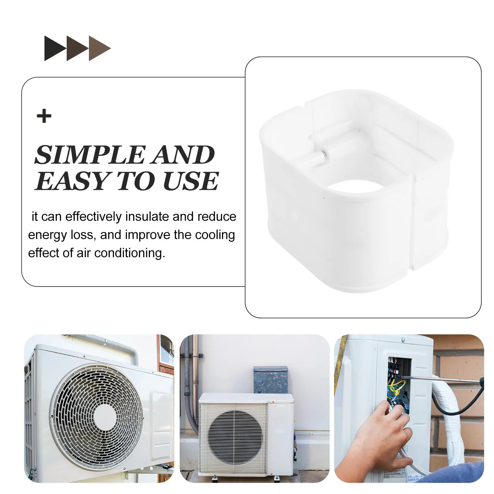 4Pcs Air Conditioner Tube Cover Connector Decorative PVC Branch Pipe Cover Mini Split Set Coupler Outside Hose