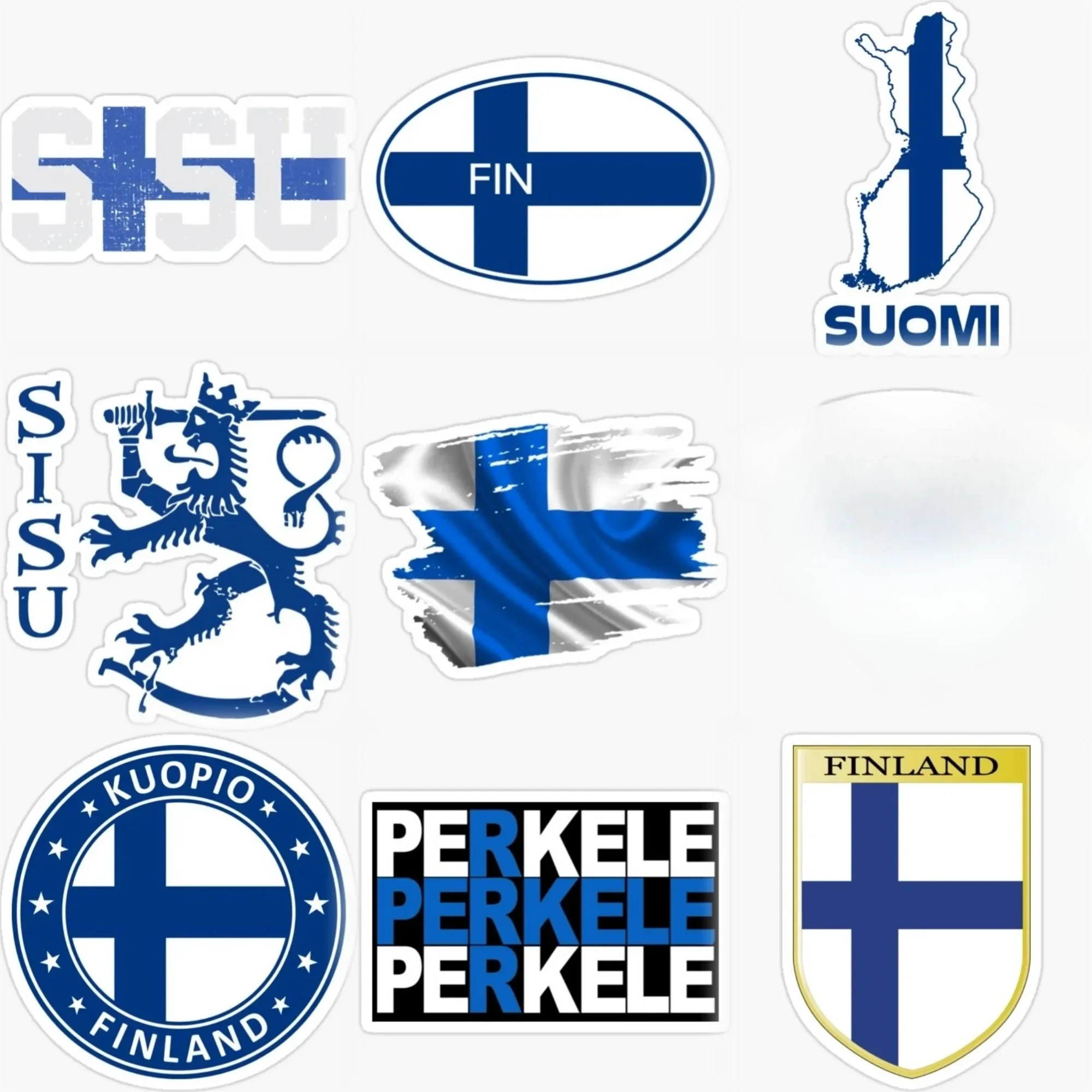 

Finland FIN Flag Map National Emblem Lion Creative Sticker for Decorate Car Motorcycle Truck Window Fridge Wall Decal Accessorie