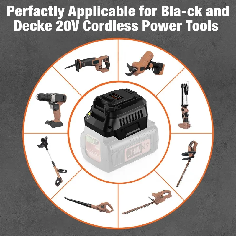 HAKSINKY أداة محول البطارية BD40BD20 لبلاك اند ديكر 36 فولت 40 فولت بطارية تحويل إلى لاستخدام أدوات كهربائية لاسلكية بلاك اند ديكر 20 فولت #4