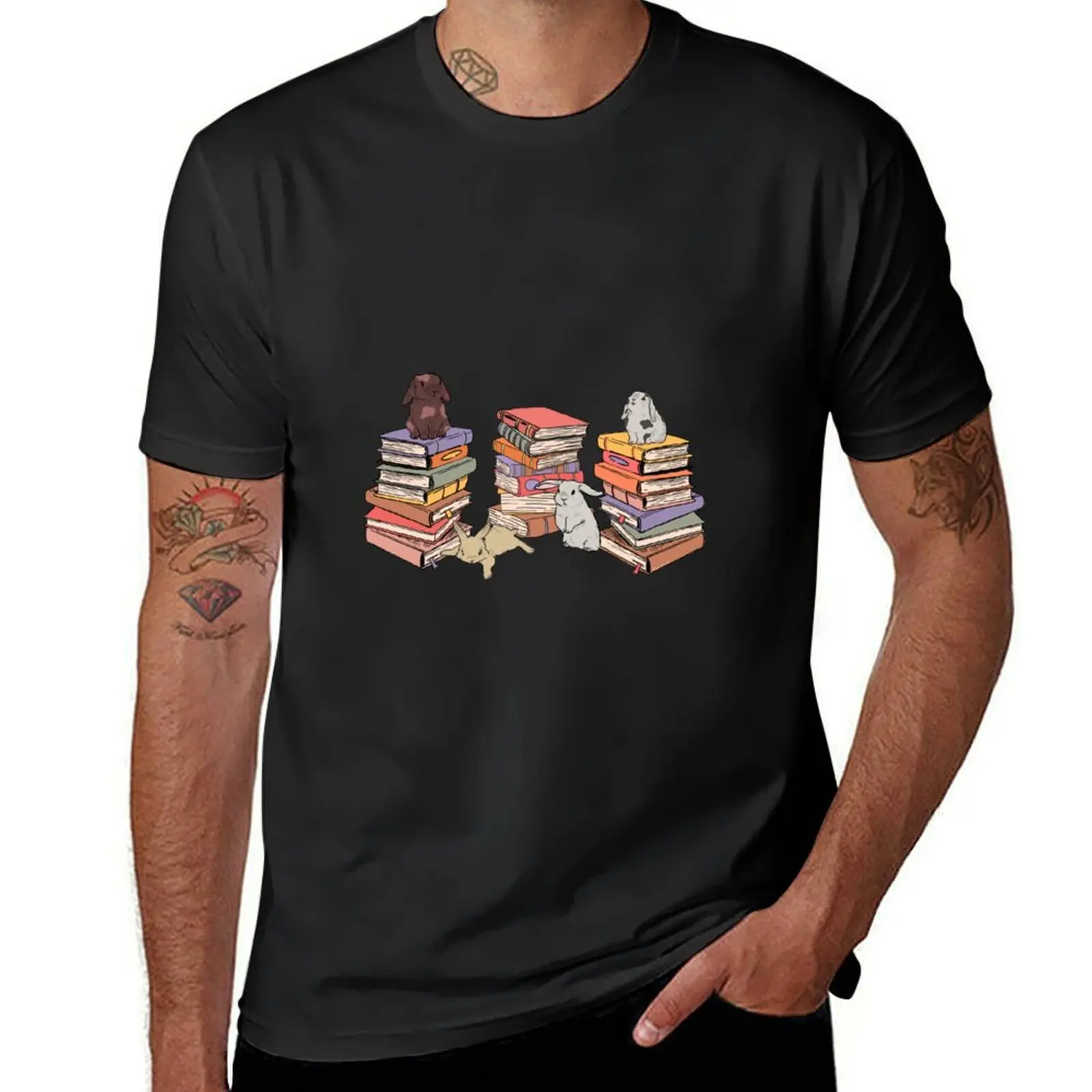 

Bunnies and Books T-Shirt oversized hippie clothes sports fans mens graphic t-shirts pack