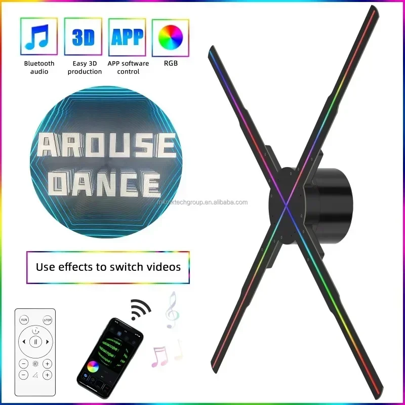 Hot sales Cross-border52cm Fan Work Together 3d Hologram Fan 3