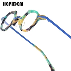 HEPIDEM Acetate Glasses Frame Women Brand Designer Small Retro Eyeglasses Spectacles Men Japanese Handmade Vintage Eyewear 9341