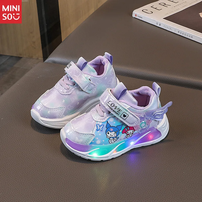 أحذية رياضية كارتونية للأطفال من Miniso 2025، أحذية جلدية مقاومة للماء شبكية قابلة للتنفس مع نعل ناعم من الفيلكرو #2