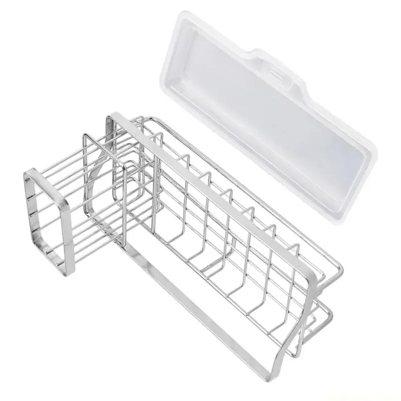 QX2E Stainless Steel Sink Rack With Nonslip Silicone Base And Hollow Structure For Efficient Drainage Air Flows