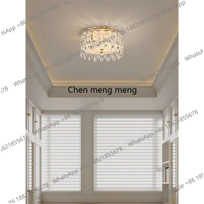 

French light luxury crystal entrance ceiling lamp modern simple lamp corridor lamp
