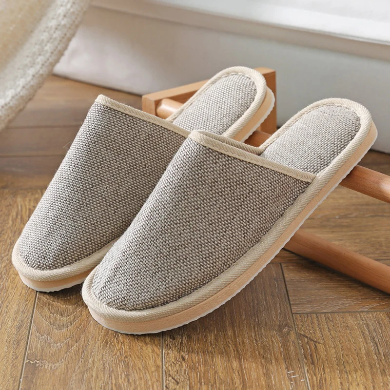 Winter Home Line Slippers Men Women Hotel Mute Floor Slipper Shoes Indoor House Travel Slides Hospitality Guest Footwear