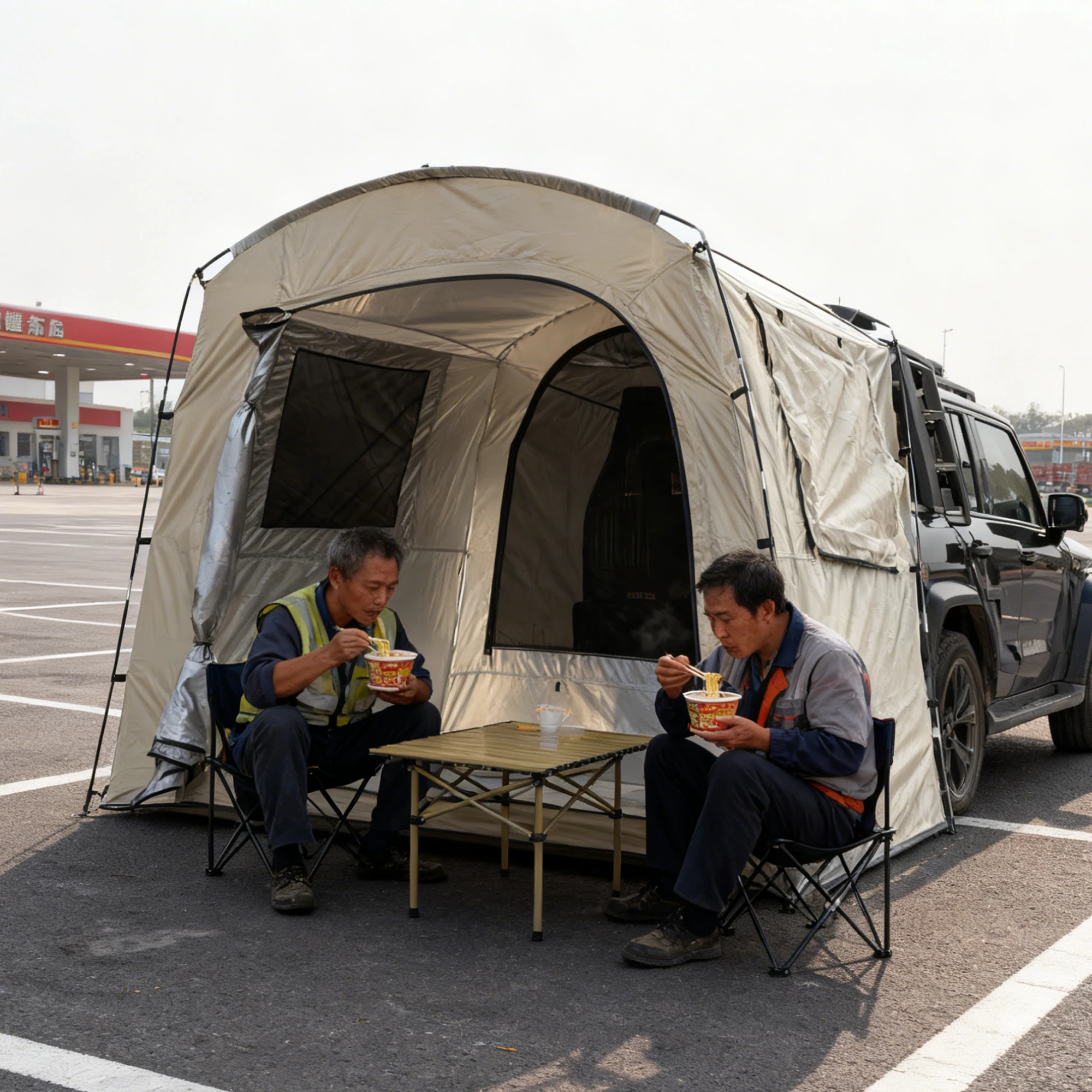 SUV Tent with Screen Porch and Awning for Family Camping, 60% More Space Car Tent for 2 Person, Dual-Use SUV,Fit for SUV Car Van