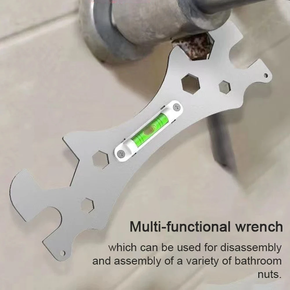 Shower Faucet  Special Wrench Tools with Level Bubble Shower Faucet Installation Bathroom Stainless Steel Level Removal Wrench