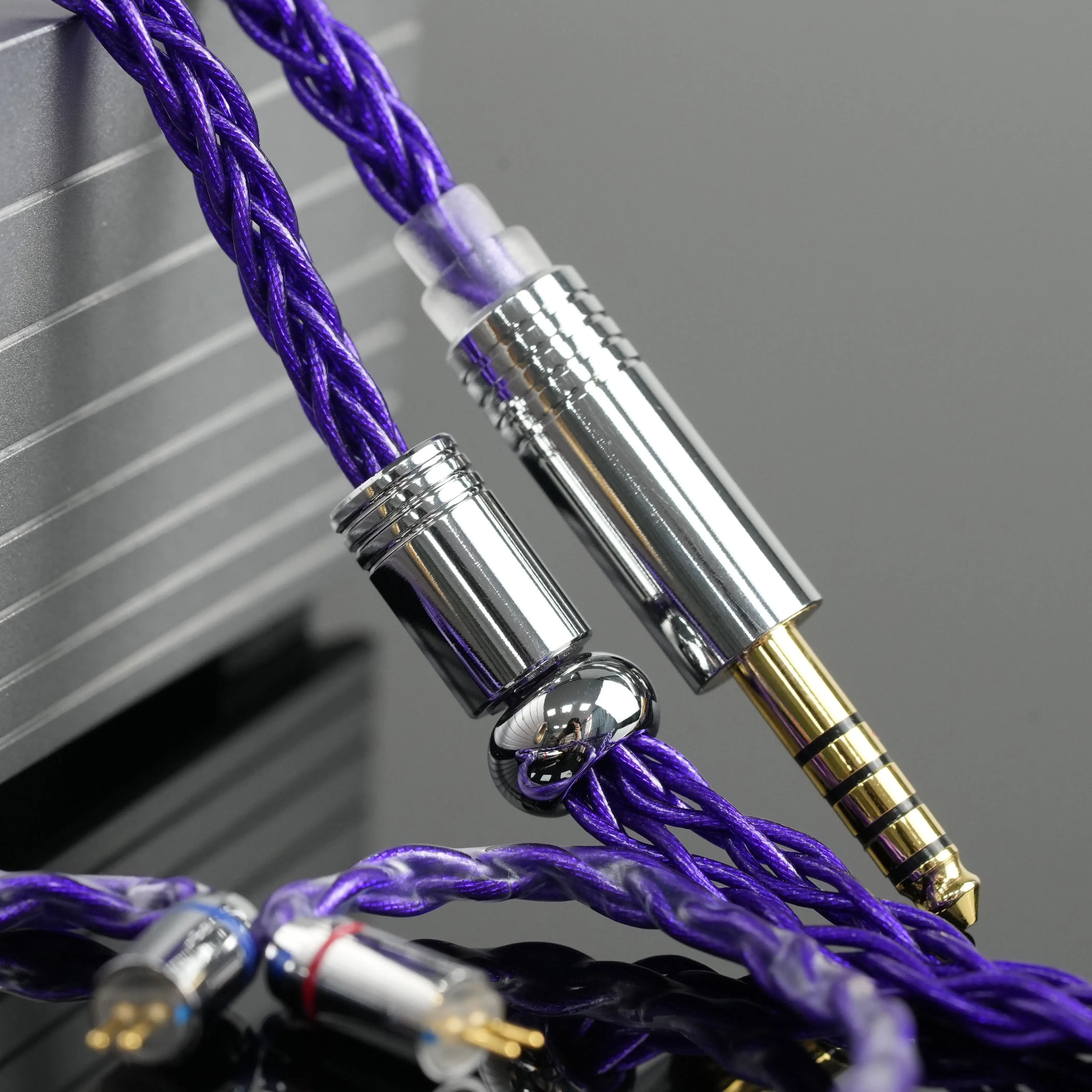 XINHS-117 8-ядерный темно-фиолетовый серебряный провод из фольги 0,78 мм2 контакта QDC TFZ MMCX подходит для TFZ LIVE 1PRO Starsea Snow Edition Aria ZAX