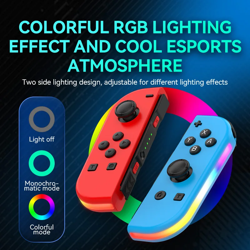 Switch Left and Right Controller 5.2 Bluetooth Wake-up Vibrating Somatosensory Joycon Gamepad Joy-02 with RGB Light