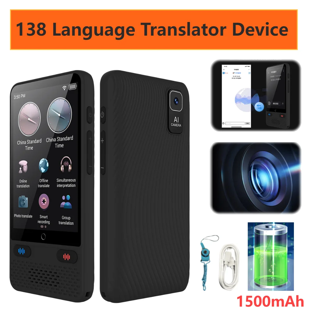 Instant Offline Language Translator Device 138 Real-time Languages Portable Two-Way Language Translator Instant Voice Translator