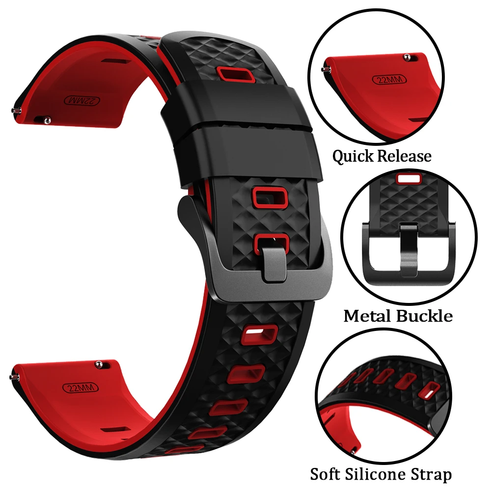 22mm Silicone Soft Strap For COLMI P86 P82 V76 V68 C81 M42 I30 Wristbands For Xiaomi Watch S4 Sport Comfortable Smartwatch Bands