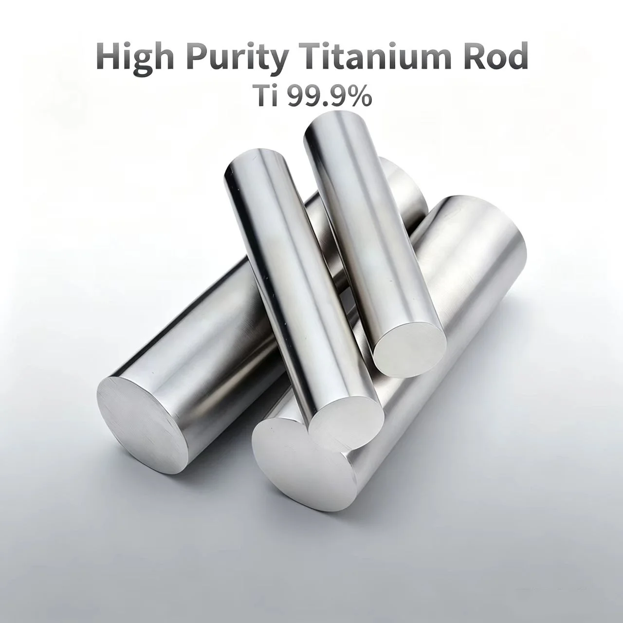 Ti99.9% High-Purity Solid Round Bar Custom Diameter 2-100mm Finished Rod Material for Laboratory Research