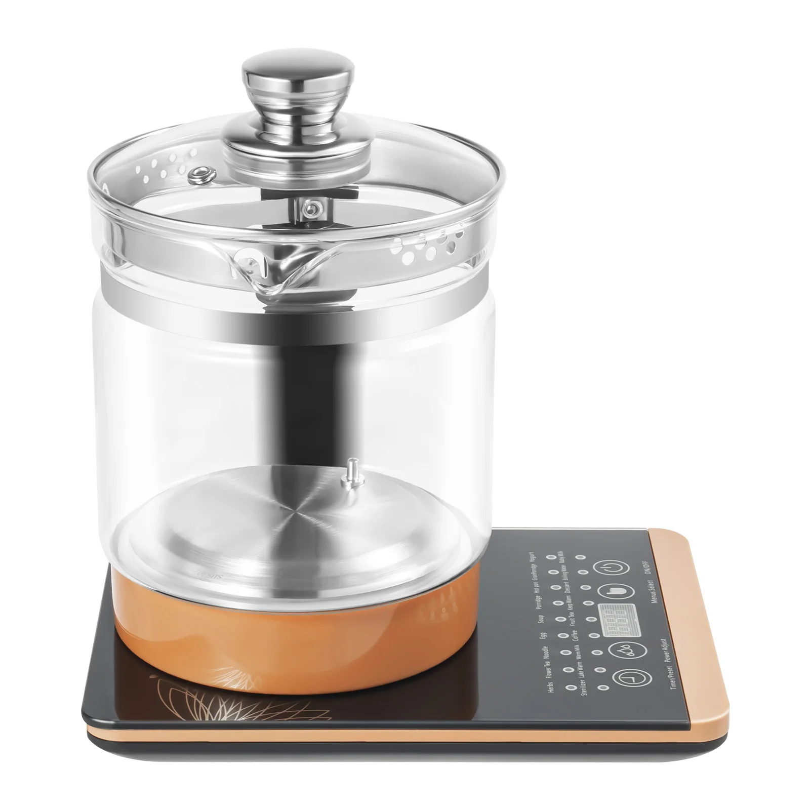 

Multifunctional Electric Glass Kettle 1.8L with 18 Modes & Tea Strainer, 800W Smart Kettle,12 Temp Keep Warm for Coffee Tea Soup